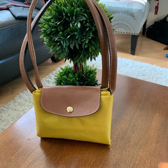 Authentic Longchamp Le Pliage Large Curry Tote Bag